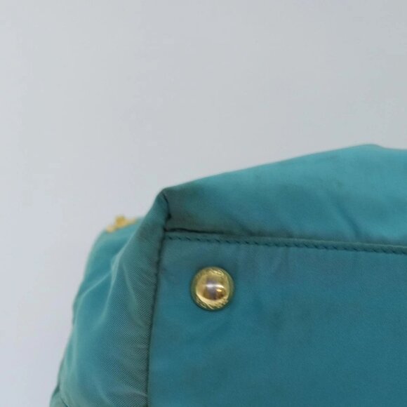 PRADA Hand Bag Nylon Turquoise Blue Auth 81466 - Picture 4 of 16